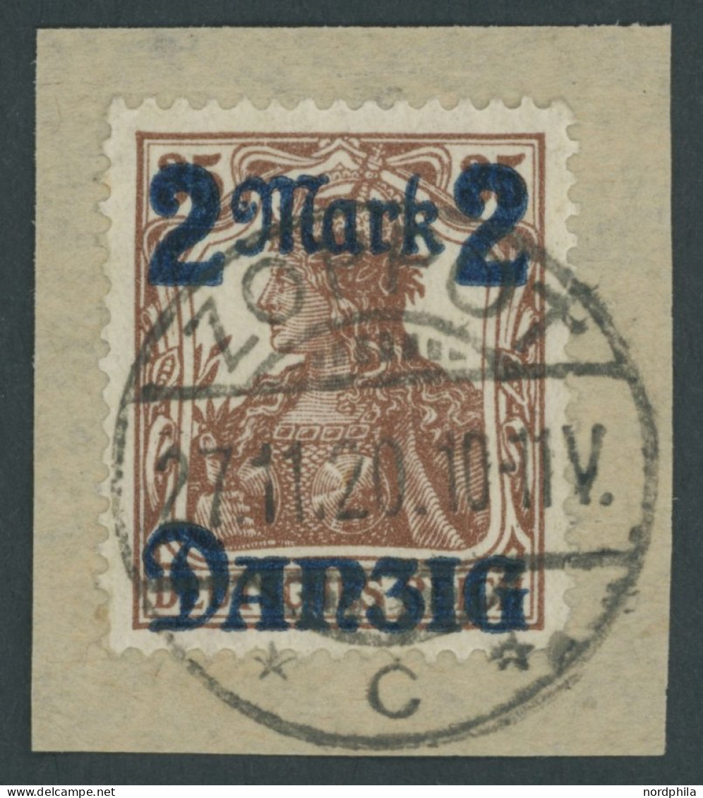 FREIE STADT DANZIG 43III BrfStk, 1920, 2 M. Auf 35 Pf., Ohne Netzunterdruck, Zeitgerechte Entwertung ZOPPOT C, Prachtbri - Used