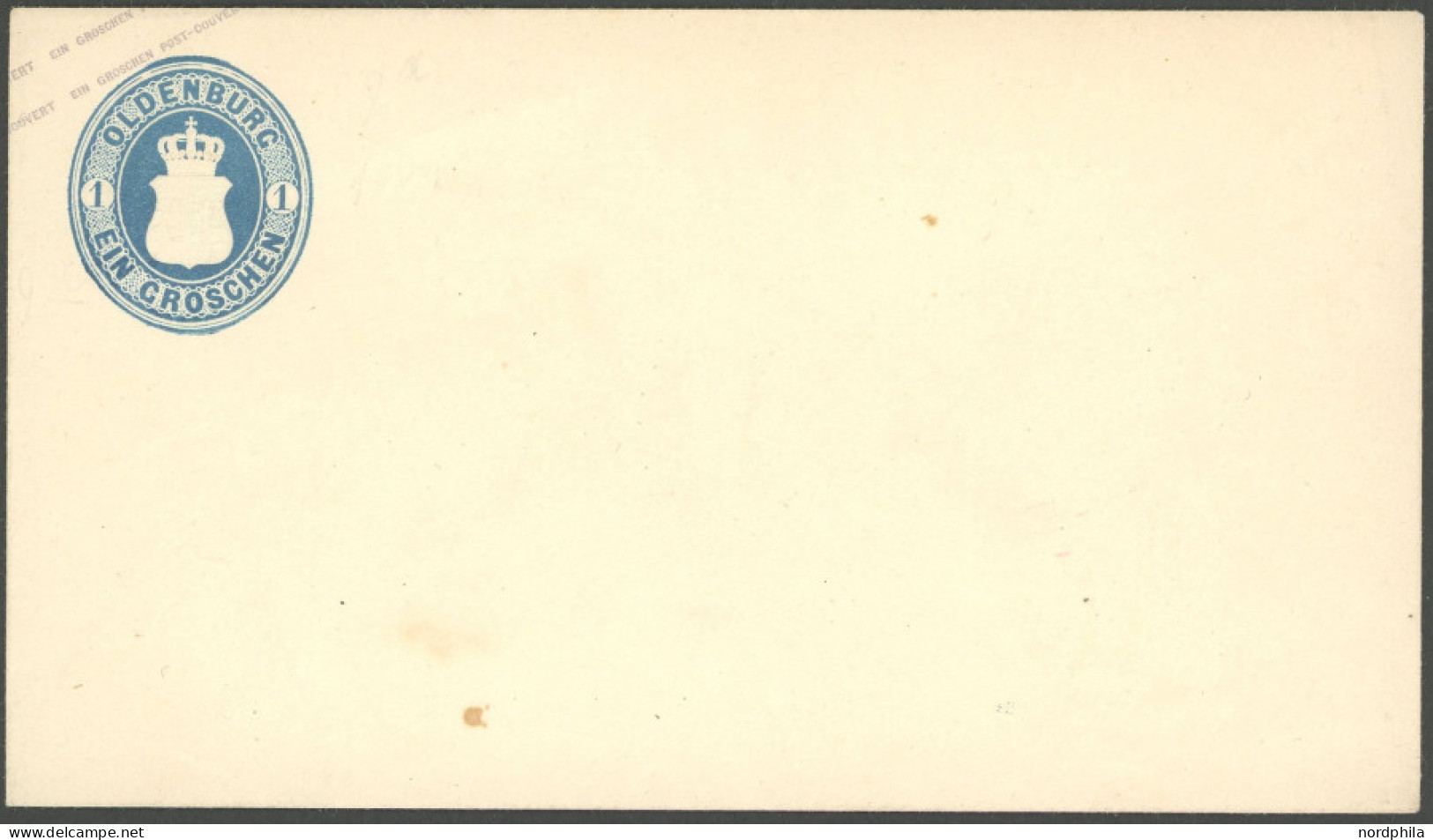 OLDENBURG U 2A P BRIEF, Ganzsachen: Probedruck 1 Gr. Preussischblau, Ganzsachen-Umschlag Mit Überdruck In LILAROSA Statt - Oldenburg