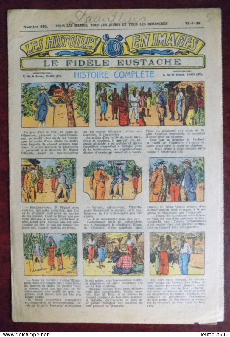 Les Histoires En Images N° 820 " Le Fidele Eustache " - Bouillier - Autres & Non Classés