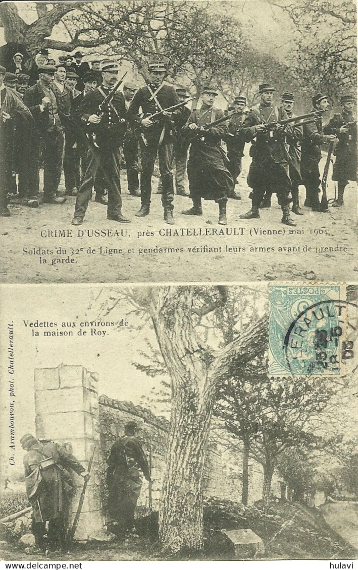 86  CRIME D' USSEAU 1905 - DEUX VUES DIFFERENTES ..... (ref 7984) - Altri & Non Classificati