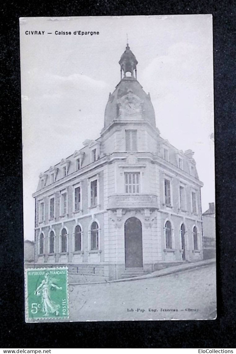 Cp, 86, Civray, Caisse D'Epargne, Voyagée 1916 - Civray