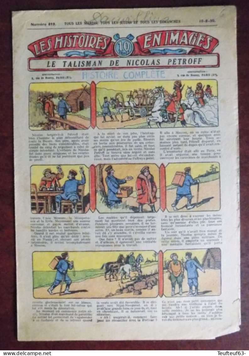Les Histoires En Images N° 819 " Le Talisman De Nicolas Pétroff " - Roseland - Altri & Non Classificati
