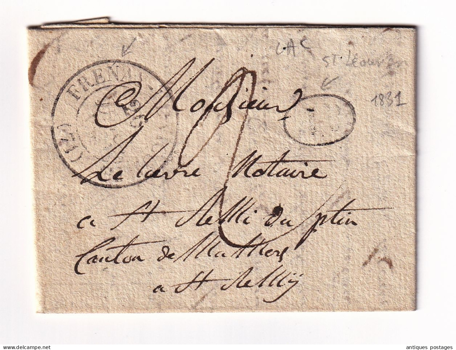 Lettre 1831 Fresnay Le Vicomte Sarthe Saint Remy Mamers - 1801-1848: Précurseurs XIX