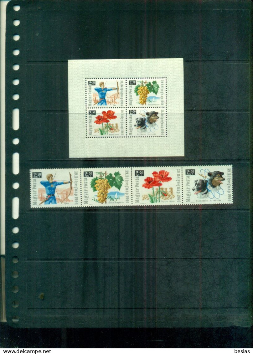 HONGRIE JOURNEE DU TIMBRE 66 4 VAL+  BF NEUFS A PARTIR DE 2 EUROS - Unused Stamps