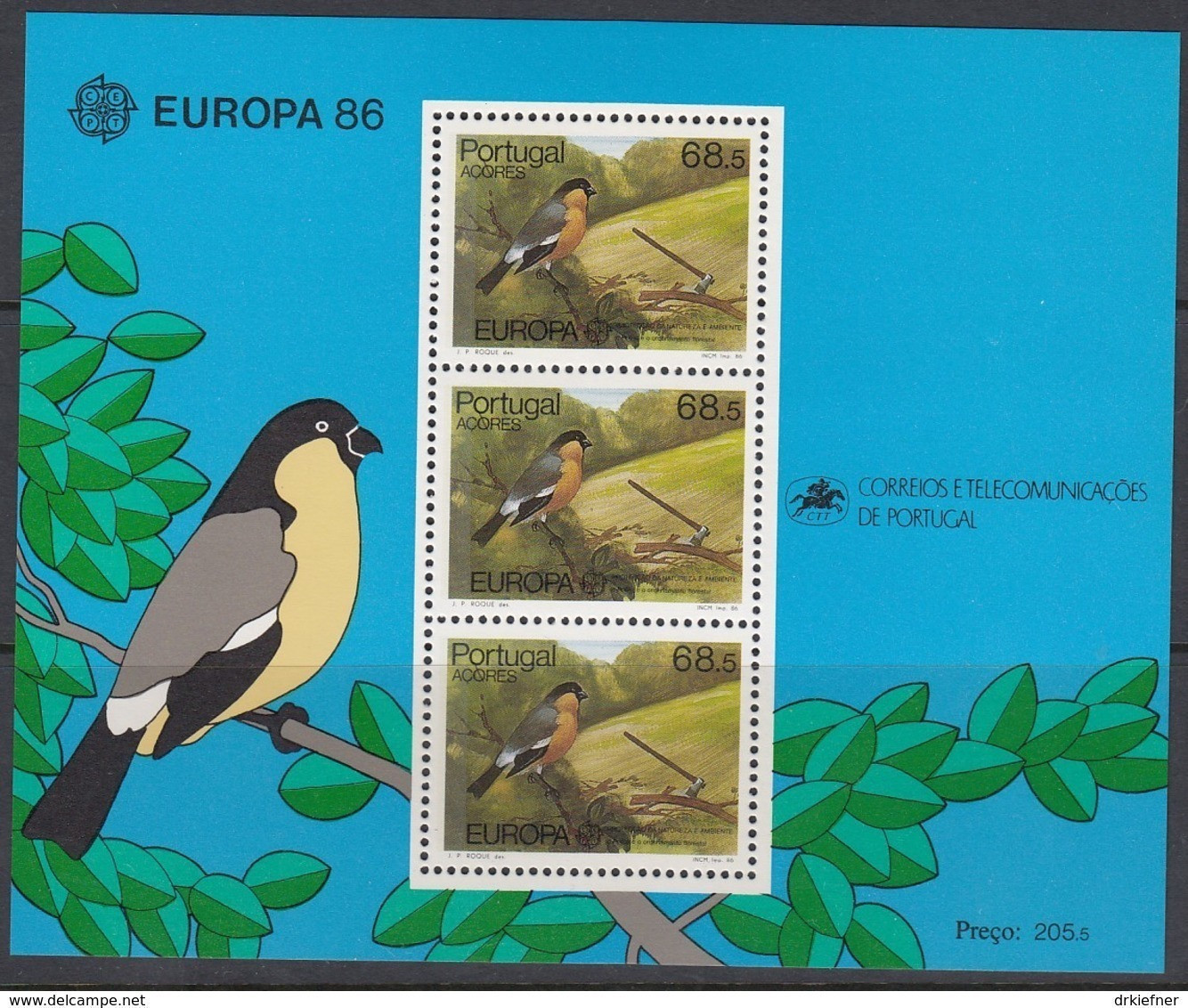 AZOREN Block 7, Postfrisch **, Europa CEPT:  Natur- Und Umweltschutz 1986 - 1986