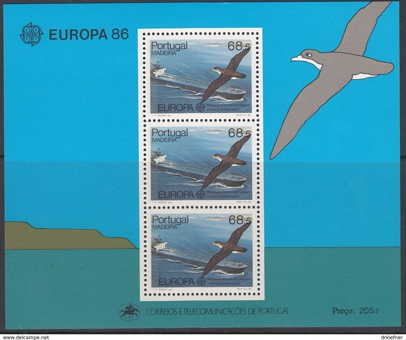 MADEIRA Block 7, Postfrisch **, Europa CEPT:  Natur- Und Umweltschutz 1986 - 1986