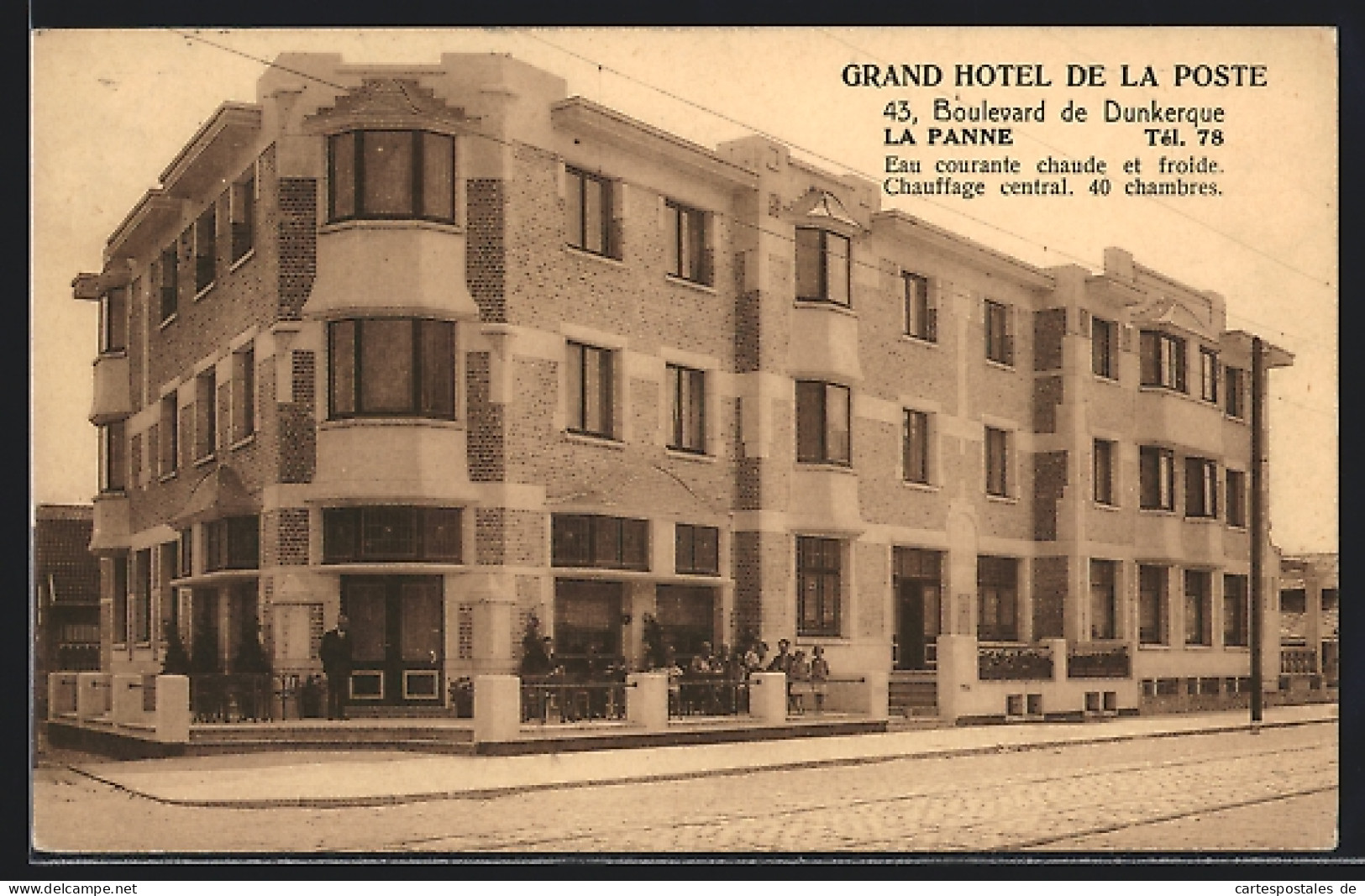 AK La Panne, Grand Hotel De La Poste, 43 Boulevard De Dunkerque  - De Panne