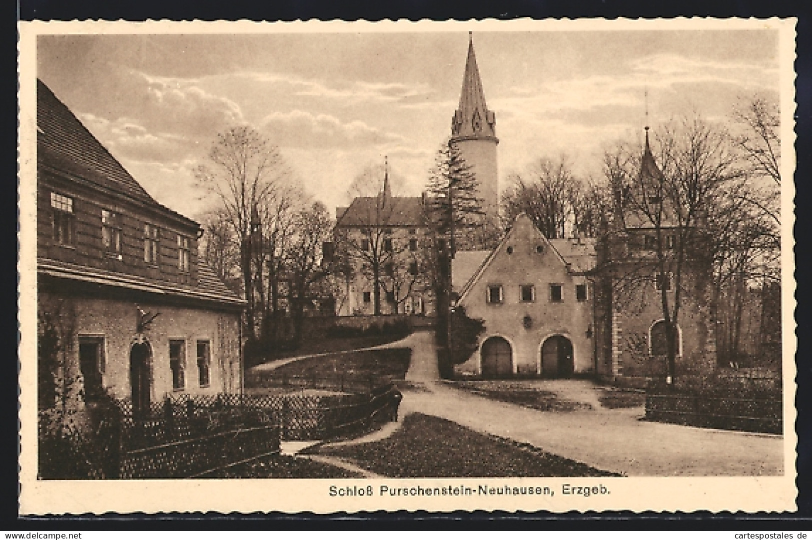 AK Neuhausen /Erzgeb., Schloss Purschenstein Mit Turm  - Neuhausen (Erzgeb.)