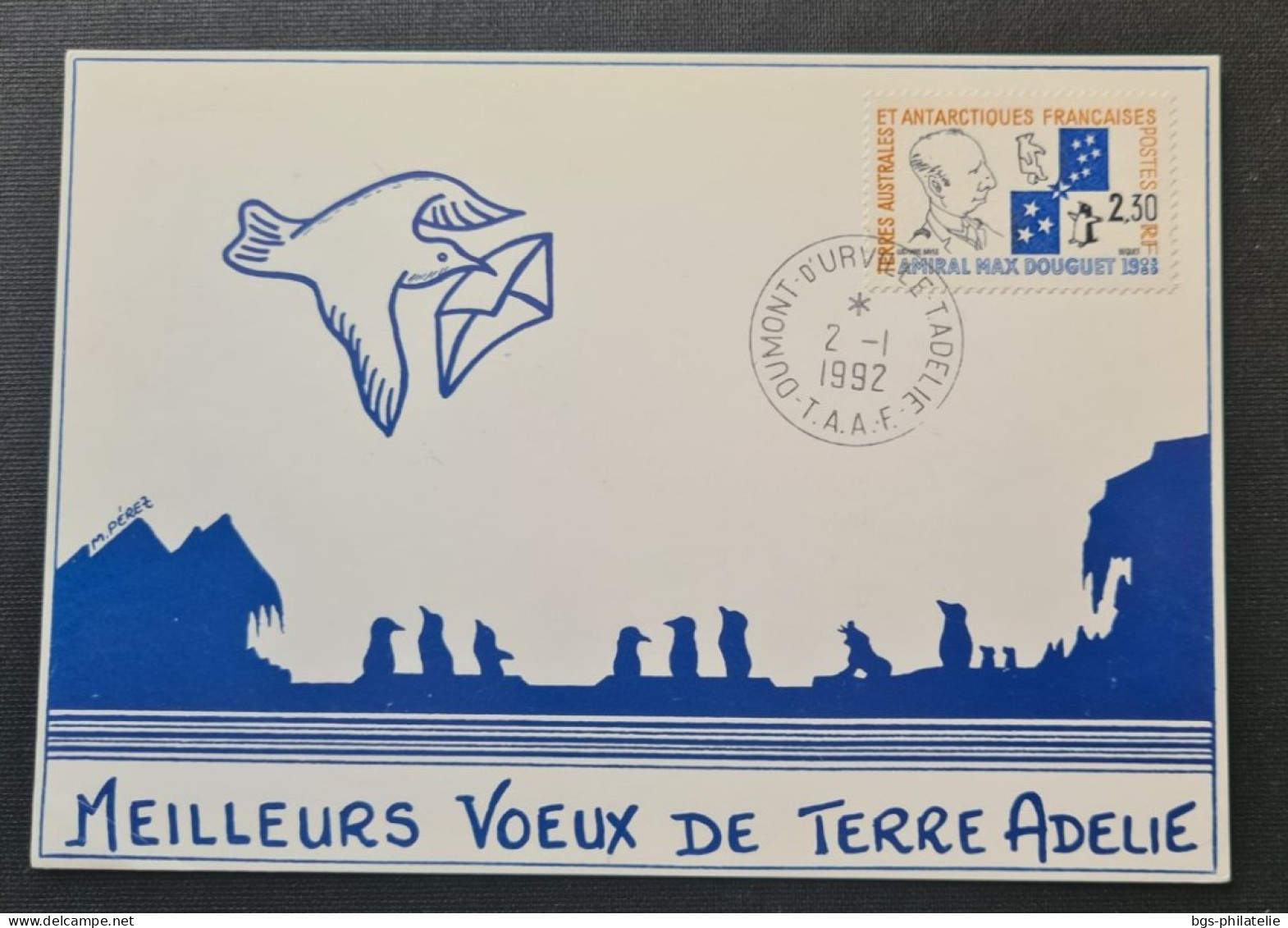 TAAF,  Timbre Numéro 157 Oblitéré De Terre Adélie Le 2/1/1992. - Lettres & Documents
