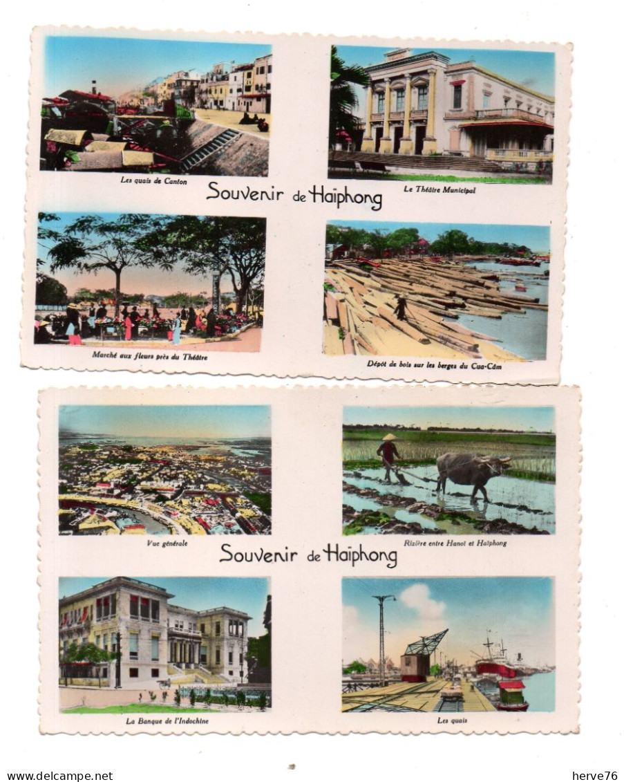 LOT 2 CPSM - VIET-NAM - VIETNAM - INDOCHINE - Souvenir De HAIPHONG - Multivues - Vietnam