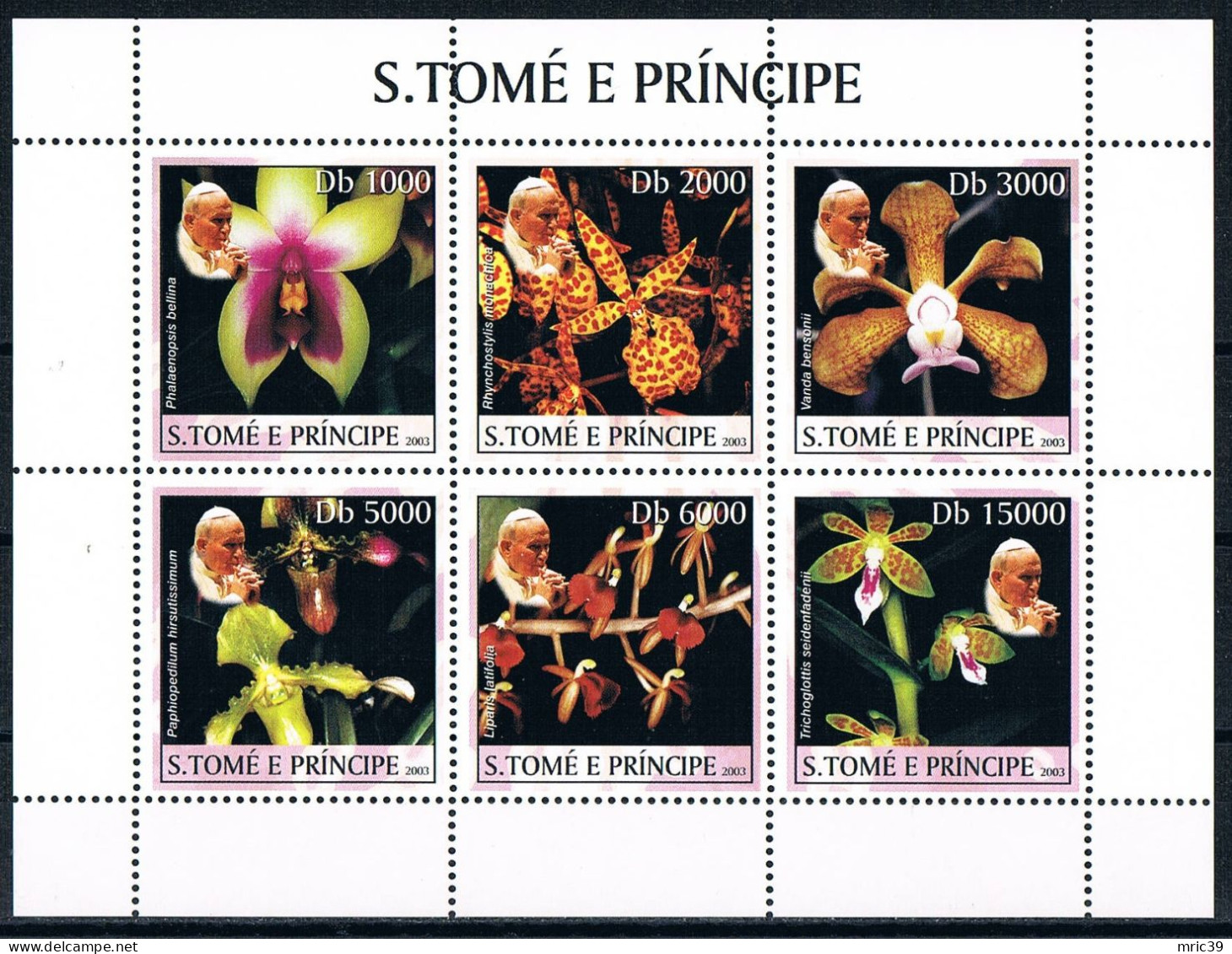 Bloc Sheet  Fleurs Orchidées Flowers Orchids  Neuf  MNH **   S Tome E Principe 2003 - Orchideen