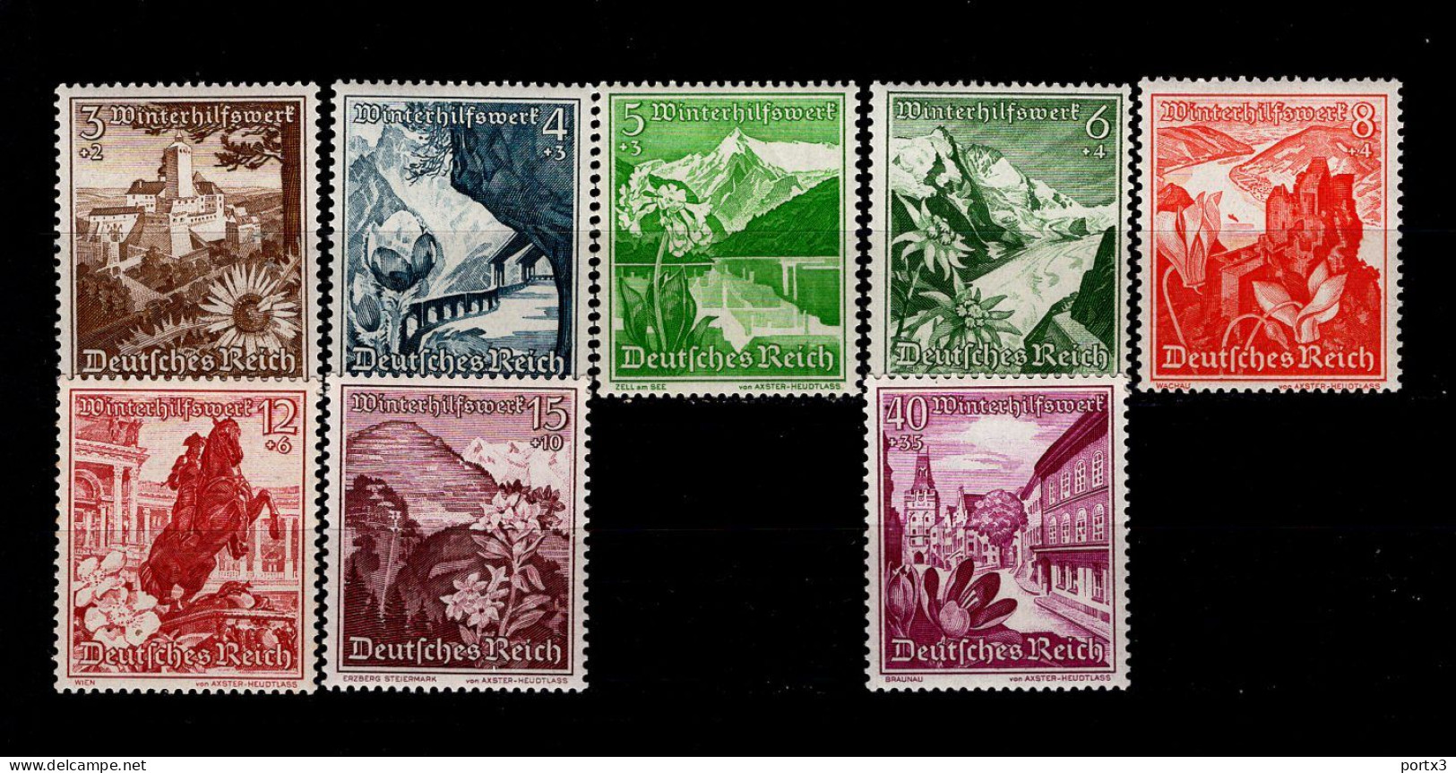 Deutsches Reich 675 - 683 Ex Winterhilfswerk Ostmarklandschaften Und Alpenblumen  MNH Postfrisch ** Neuf - Neufs