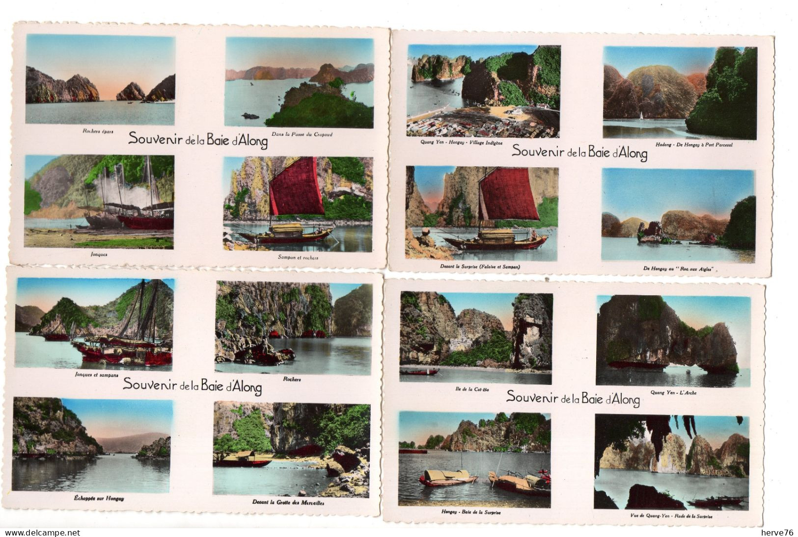 LOT 8 CPSM - VIET-NAM - VIETNAM - INDOCHINE - Souvenir De La Baie D'Along - Multivues - Vietnam