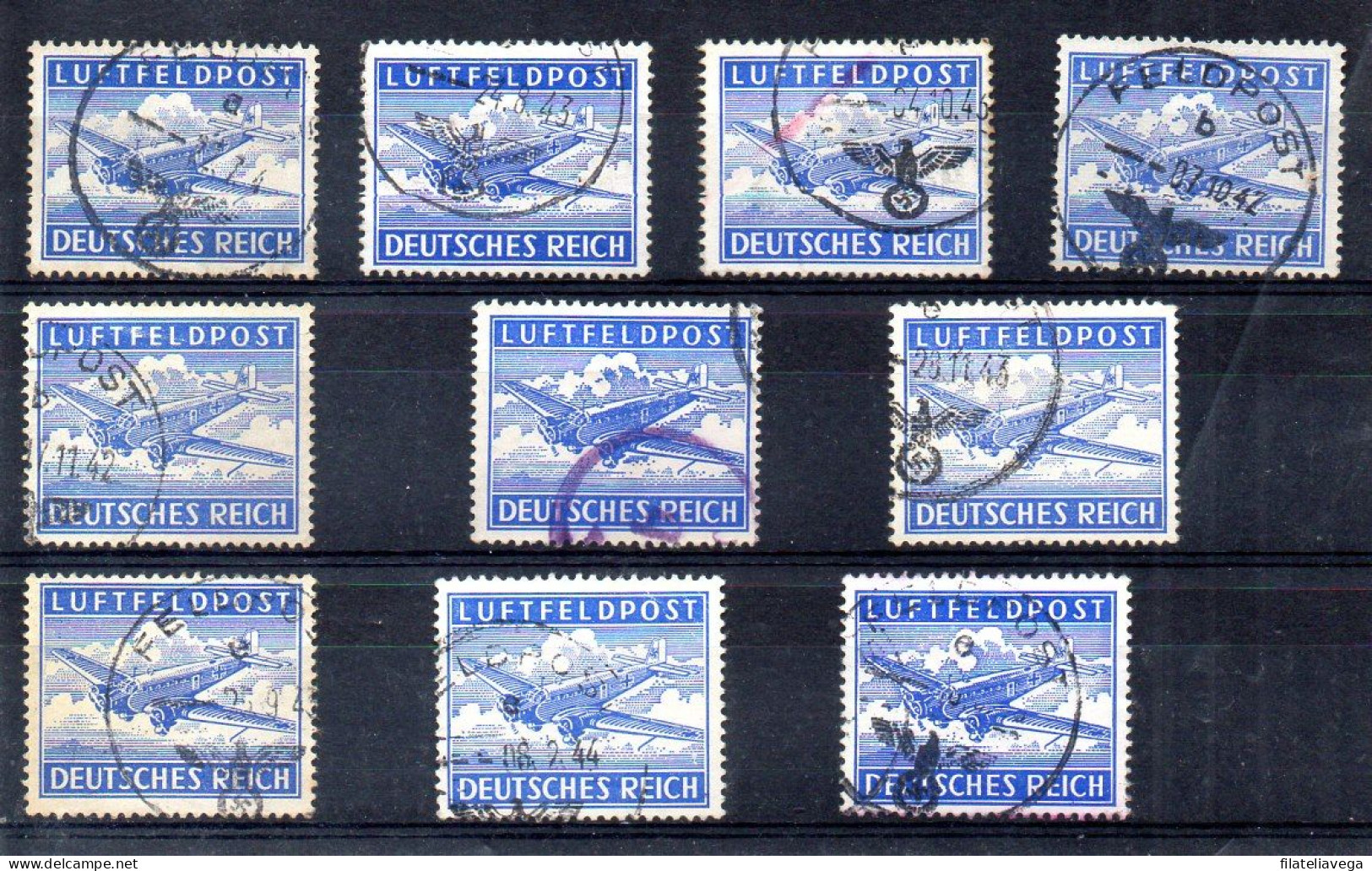 Alemania Feldpost 2da Guerra Mundial Nº Michel 1o (lote De 11 Stamps) - Feldpost World War II