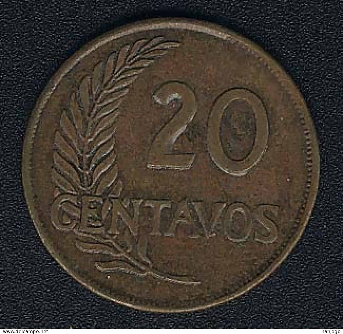Peru, 20 Centavos 1956 - Peru