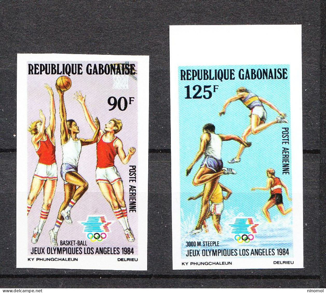 Gabon   - 1980. Ol. Los Angeles: Basket, Atletica. Complete RARE MNH Series Imperforated.  . MNH - Zomer 1984: Los Angeles