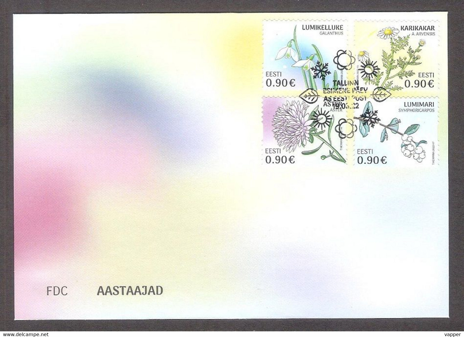 4 Seasons Flowers Estonia 2022  4 Stamps FDC Mi 1045-8 - Estland