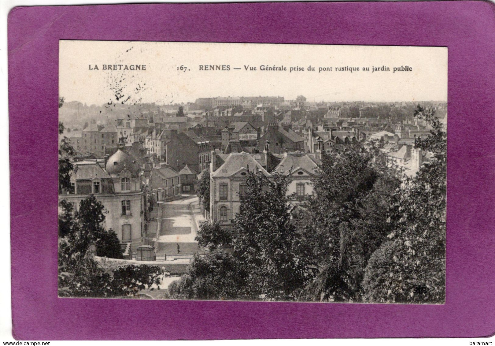 35 RENNES  Vue Générale Prise Du Pont Rustique Au Jardin Public N° 167 - Rennes