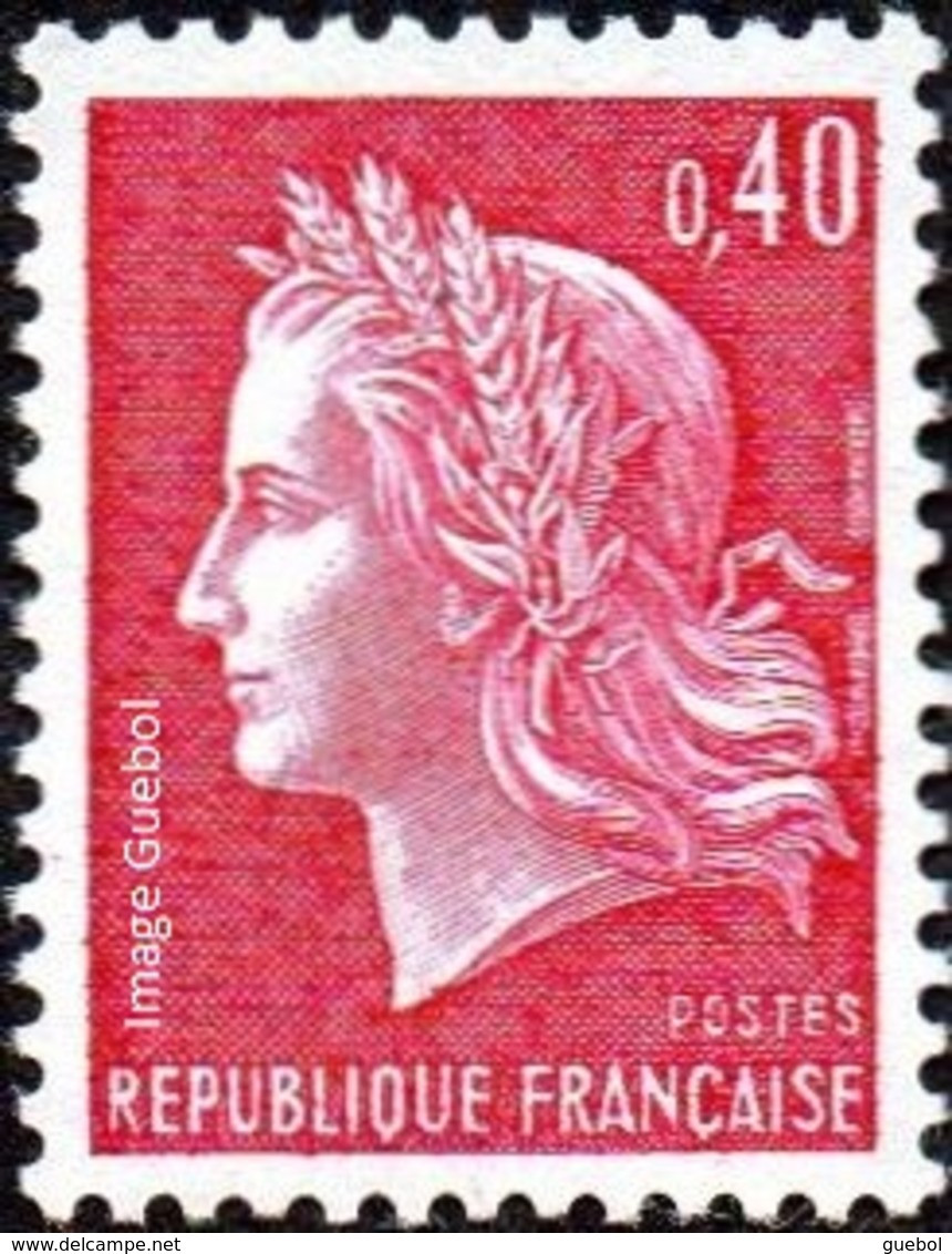 France Marianne De Cheffer N° 1536.B ** La République Le 40c Rouge Carminé - 1967-1970 Marianne De Cheffer