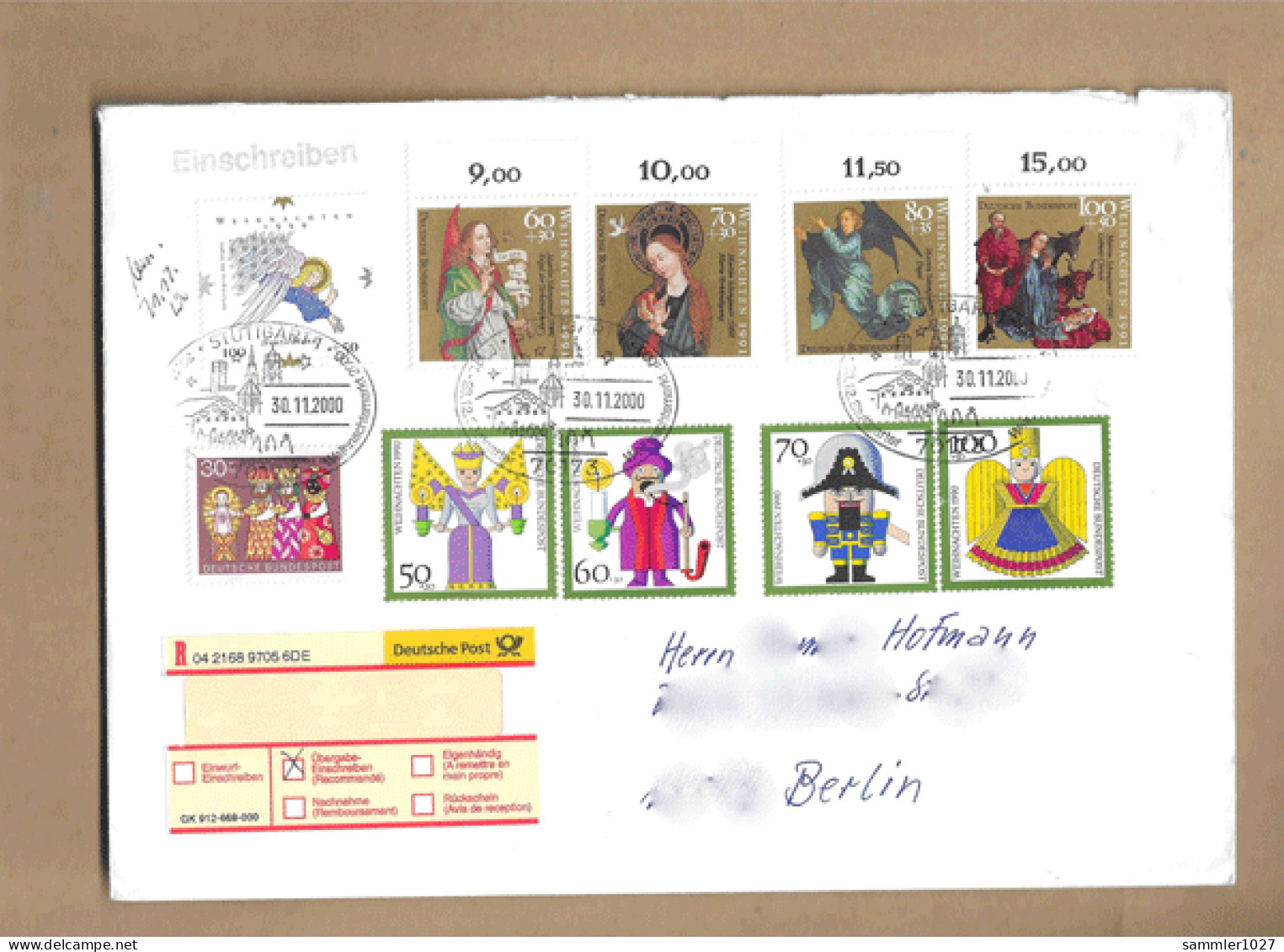 Los Vom 17.05 -  Einschreiben-Briefumschlag Aus Stuttgart 1990 Satzbrief - Briefe U. Dokumente