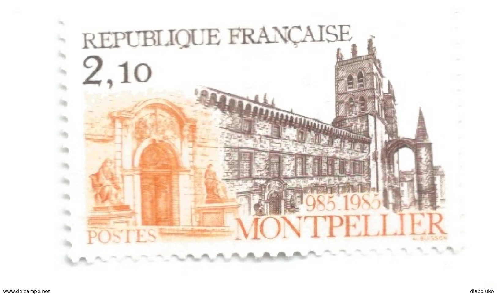 (FRANCE) 1985, CATHEDRAL MONTPELLIER - Used Stamp - Used Stamps