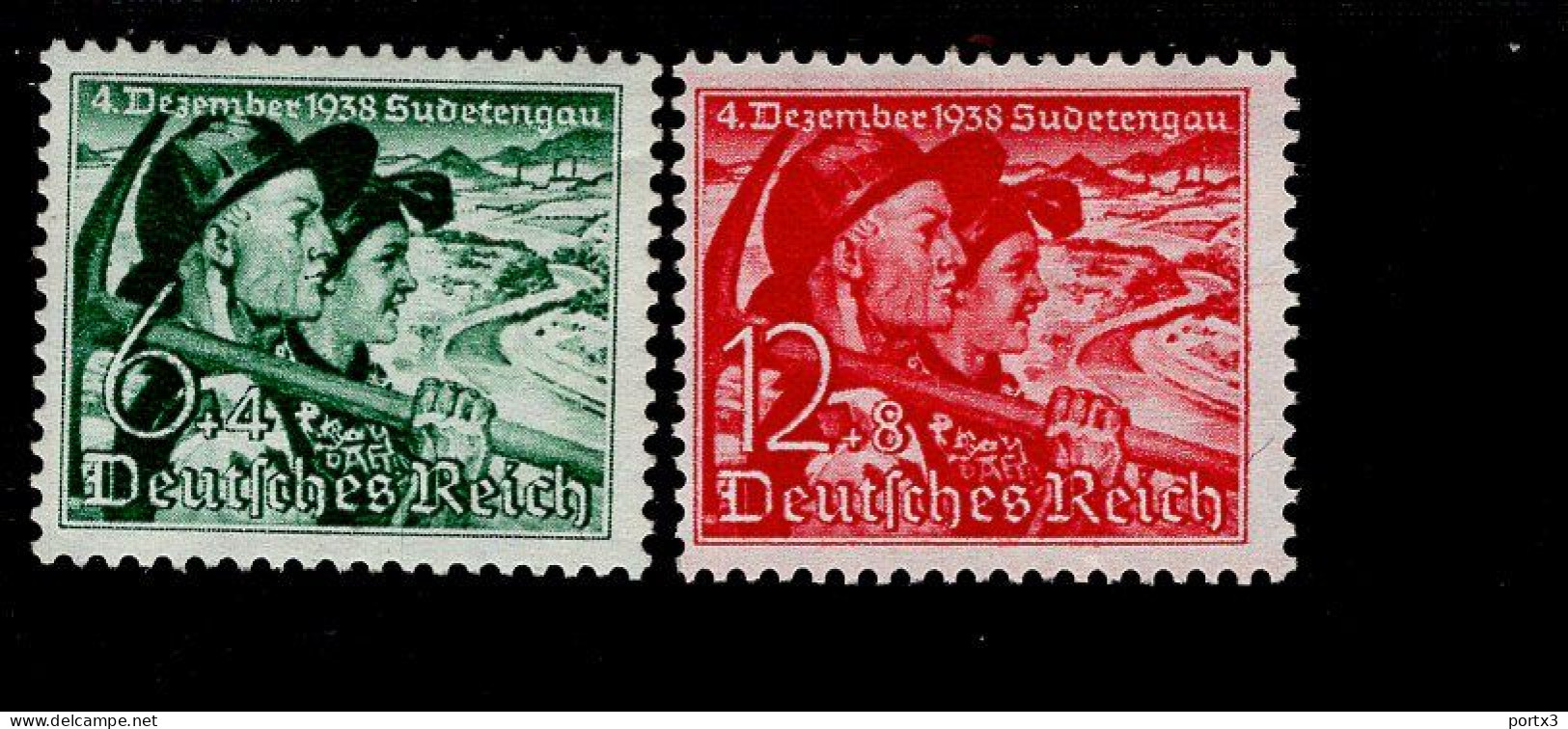 Deutsches Reich 684 - 685 Volksabstimmung Im Sudetenlandeine MLH Mint * Falz - Neufs