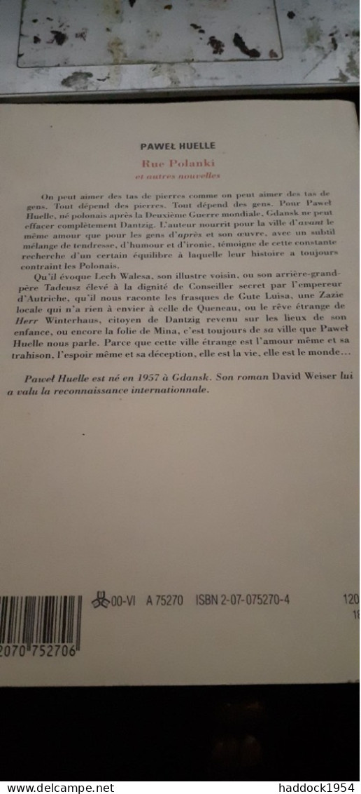 Rue Polanki Et Autres Nouvelles PAWEL HUELLE Gallimard 2000 - Autres & Non Classés