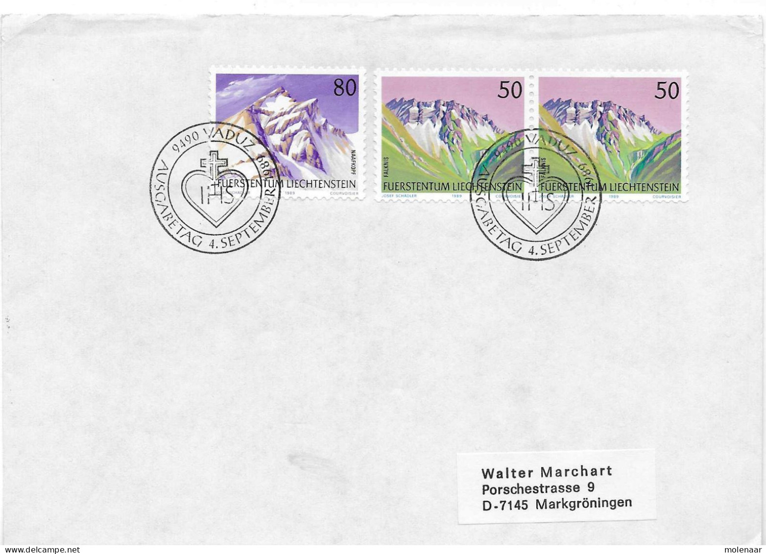 Postzegels > Europa > Liechtenstein > 1981-90 > Brief Met 2x No. 978 En 980  (17591) - Cartas & Documentos