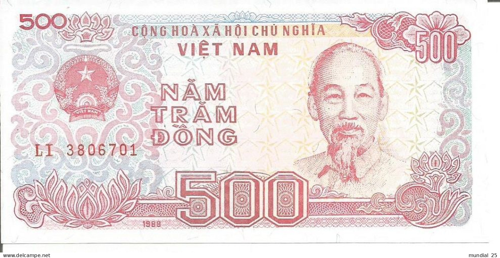 3 VIETNAM NOTES 500 DONG 1988 - Vietnam