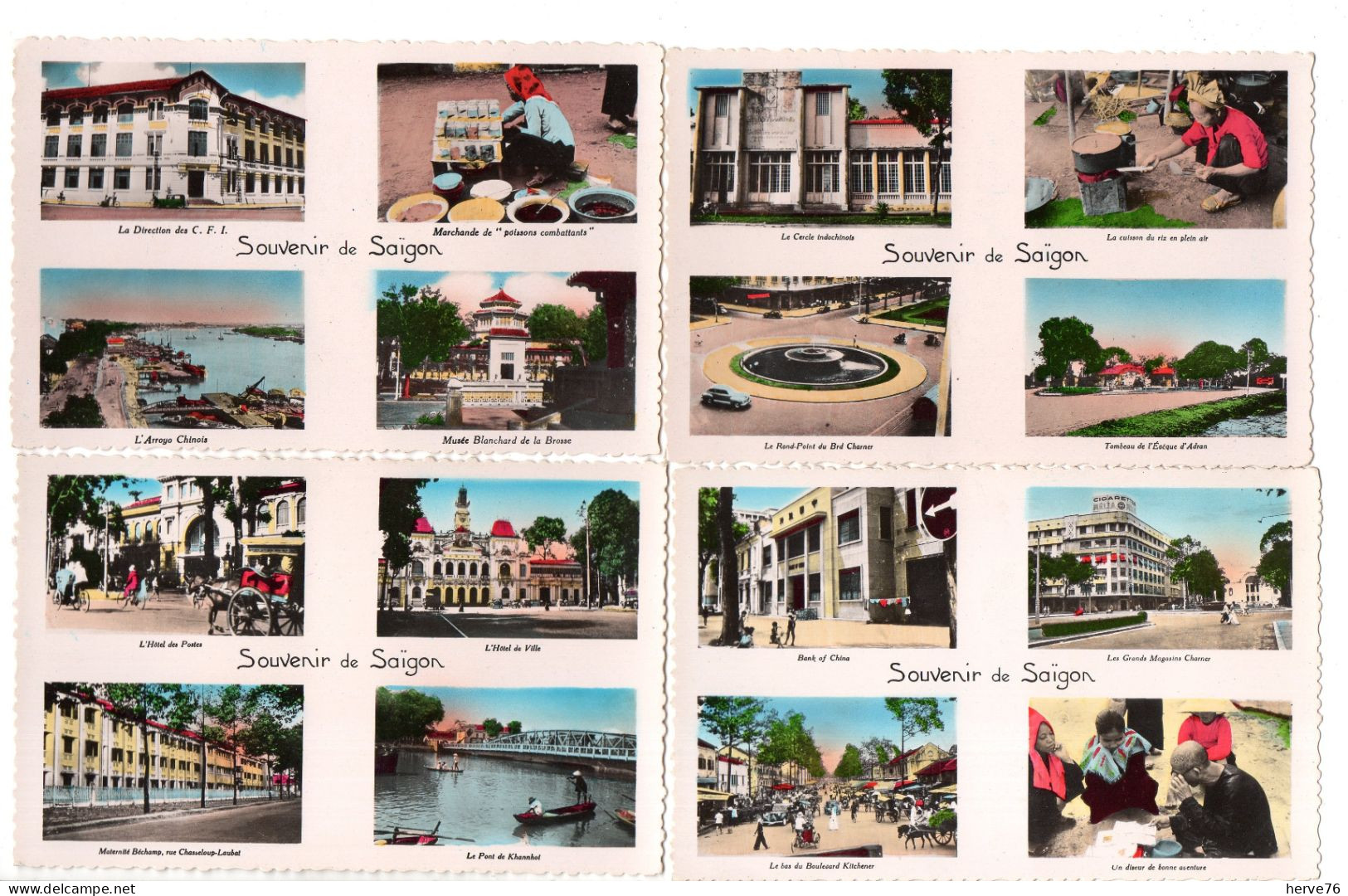 LOT 10 CPSM - VIET-NAM - VIETNAM - INDOCHINE - Souvenir De SAIGON - Multivues - Viêt-Nam