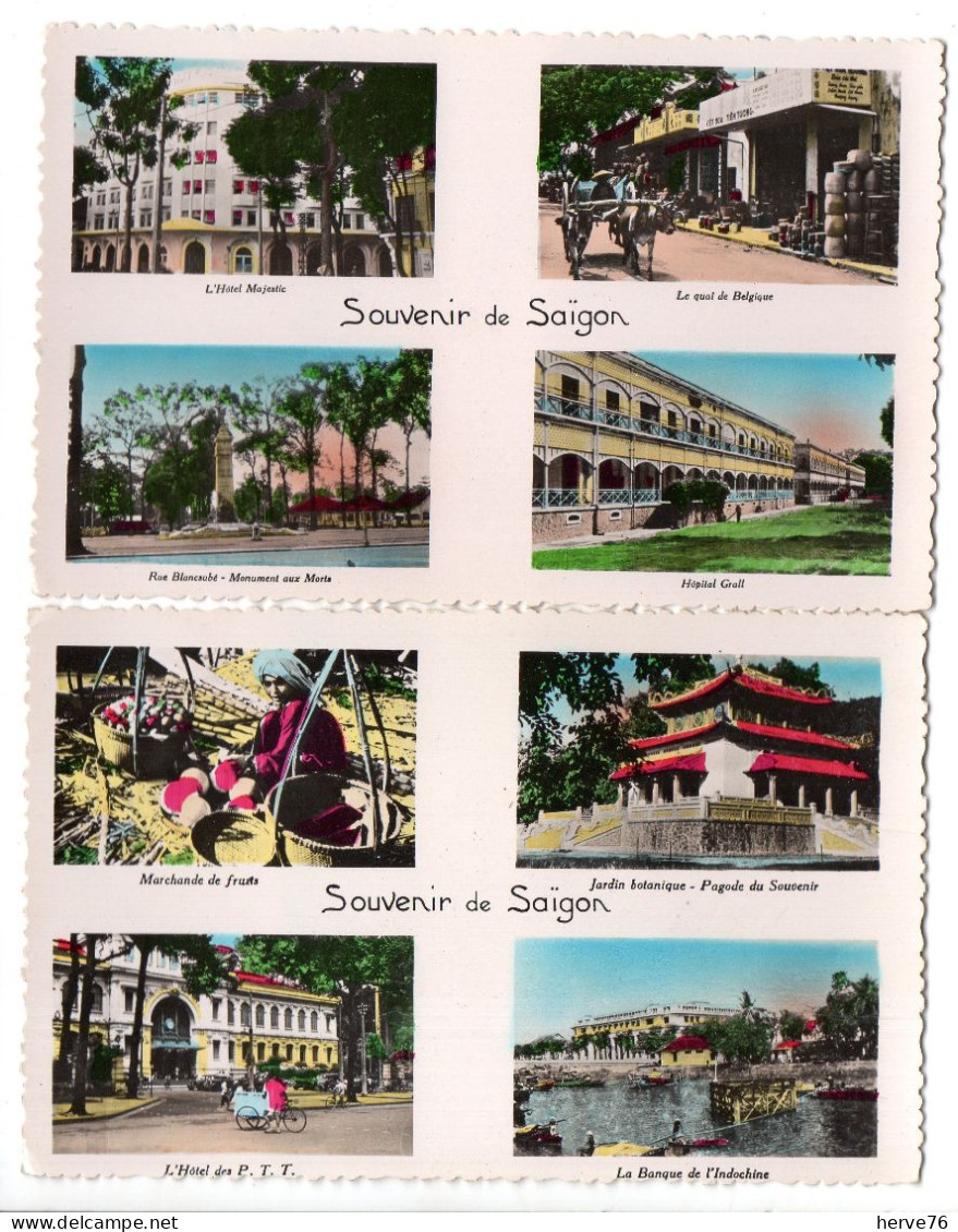 LOT 10 CPSM - VIET-NAM - VIETNAM - INDOCHINE - Souvenir De SAIGON - Multivues - Viêt-Nam