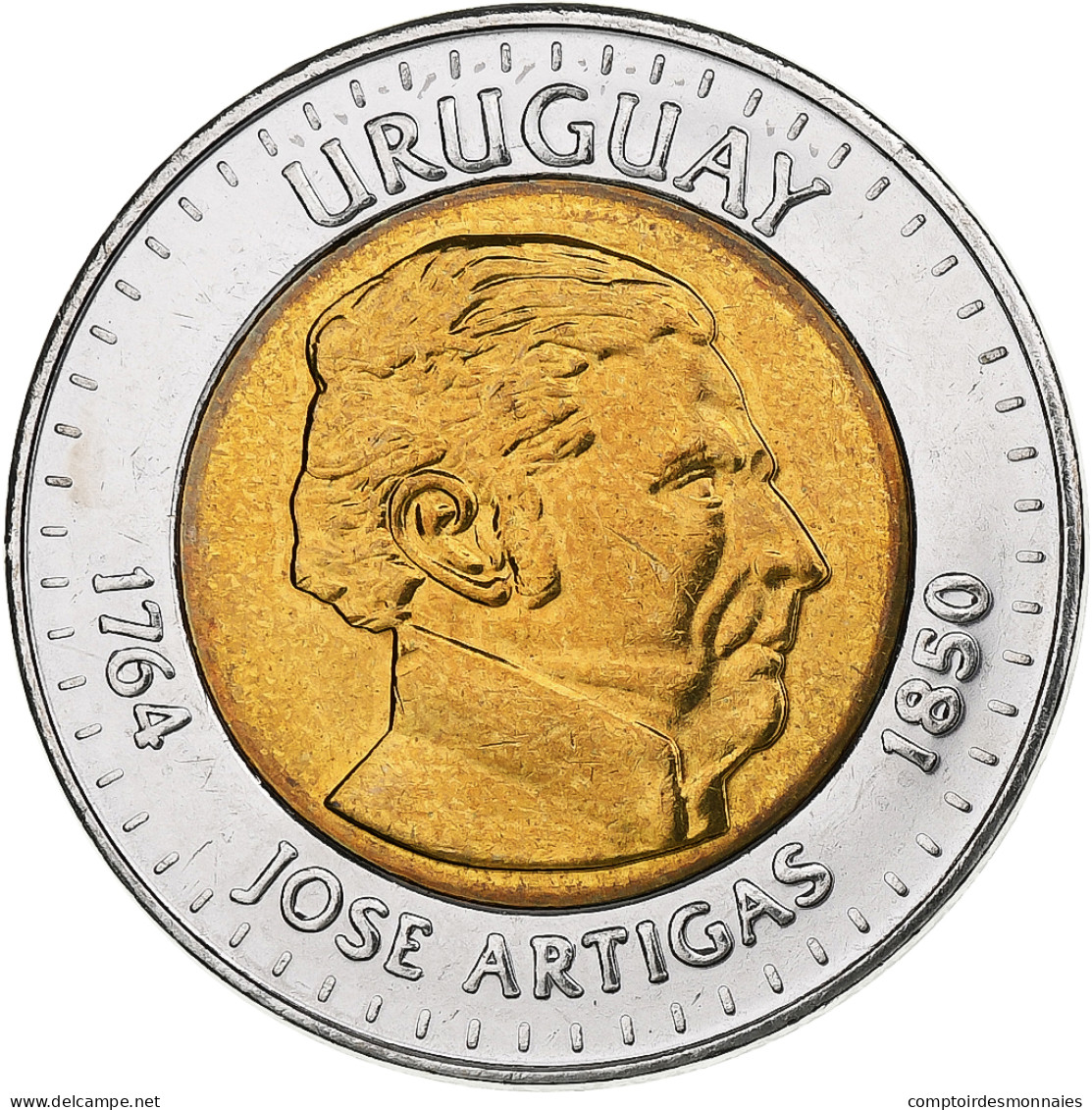 Uruguay, 10 Pesos, Artigas, 2000, Bimétallique, SPL+ - Uruguay