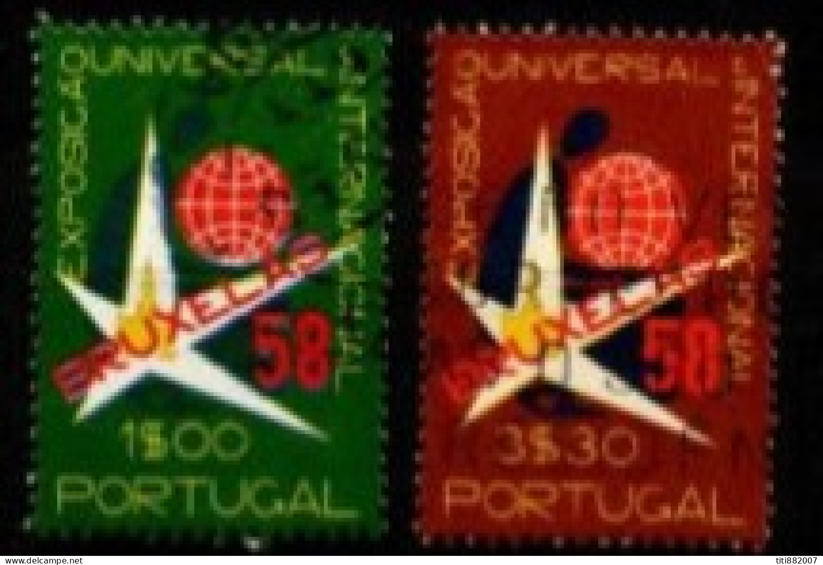 PORTUGAL  -   1958.  Y&T N° 843 / 844 Oblitérés.. Expo De Bruxelles - Used Stamps