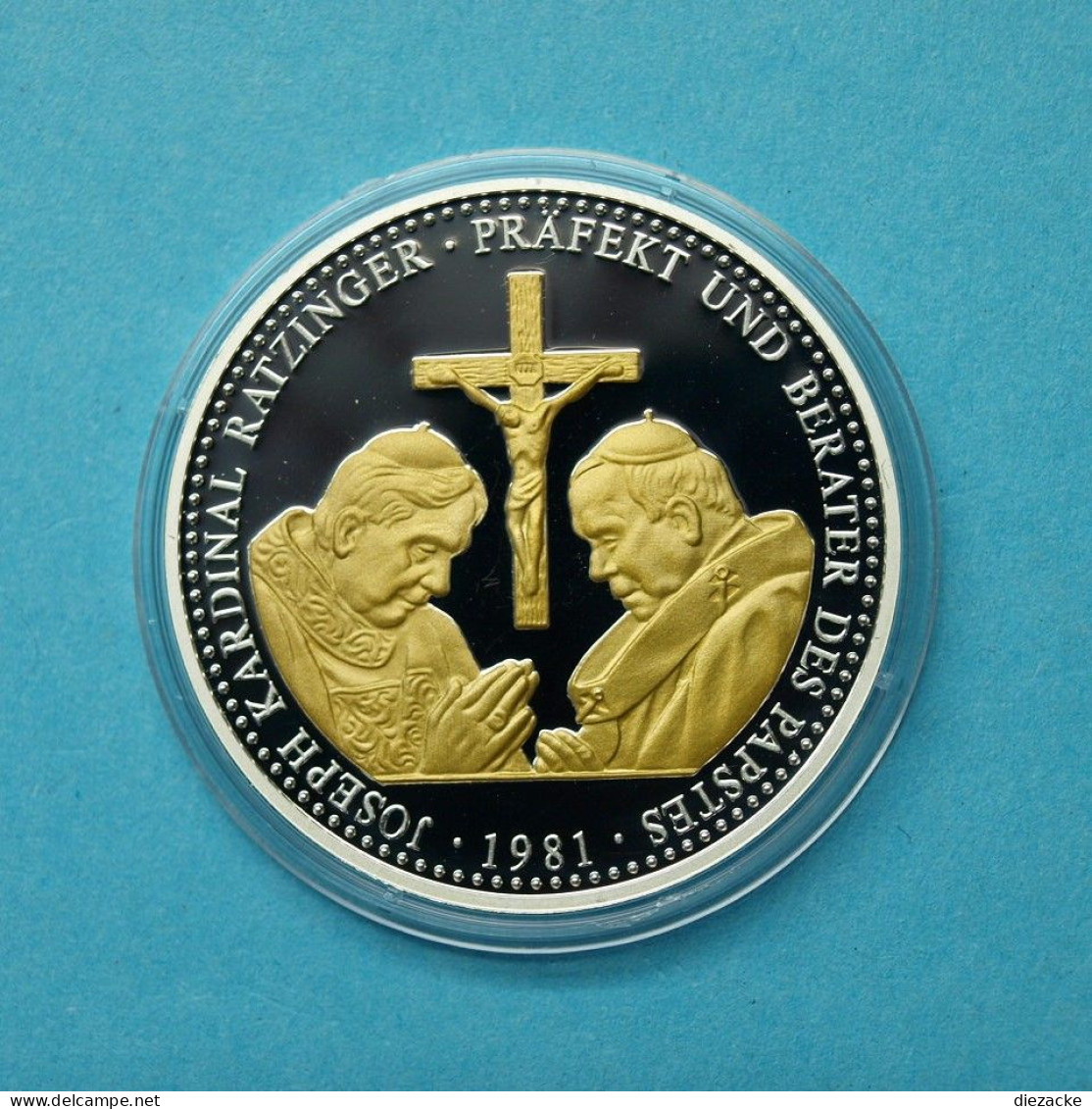 1981 Medaille Kardinal Ratzinger, Präfekt Und Berater, Teilvergoldet PP (MZ1228 - Non Classés