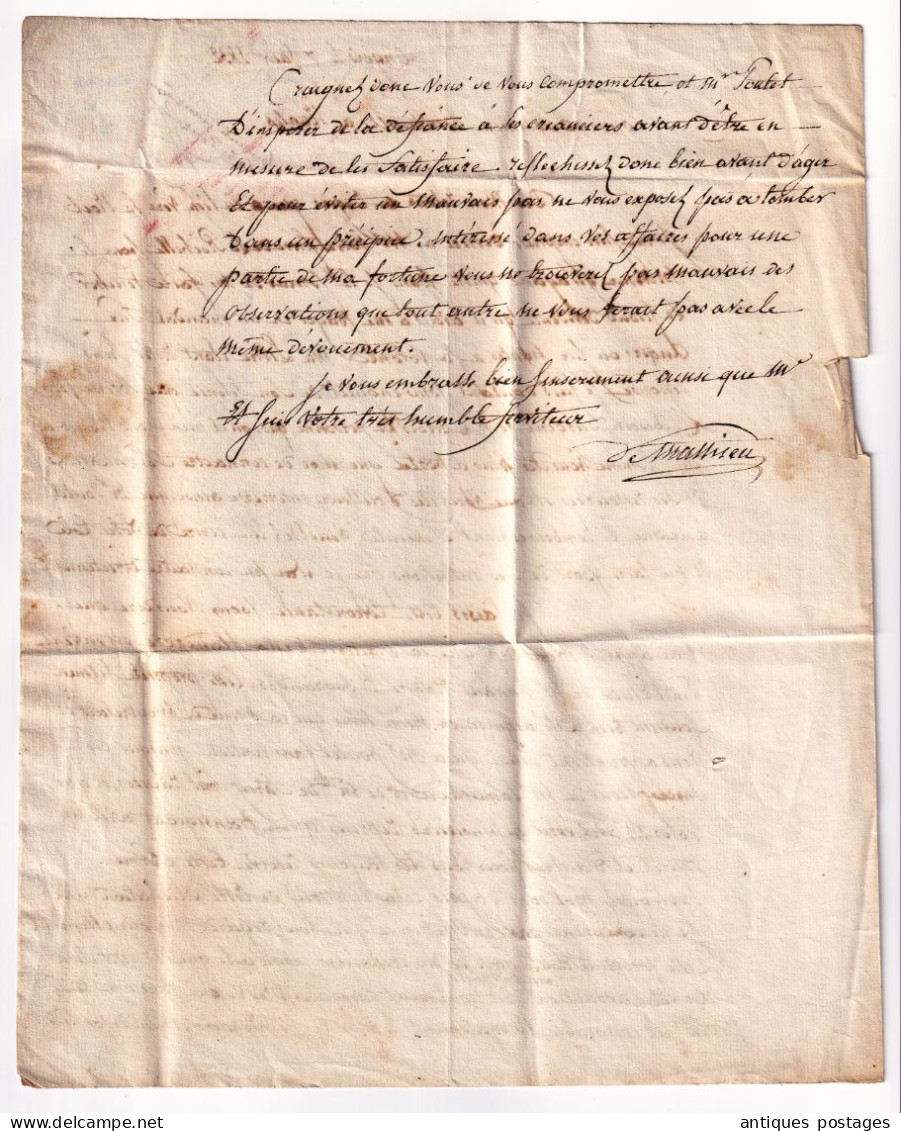 Lettre Avec Belle Correspondance 1832 Angers Maine Et Loire Pour Nantes Loire Atlantique Saturnin BERTHAULT - 1801-1848: Précurseurs XIX