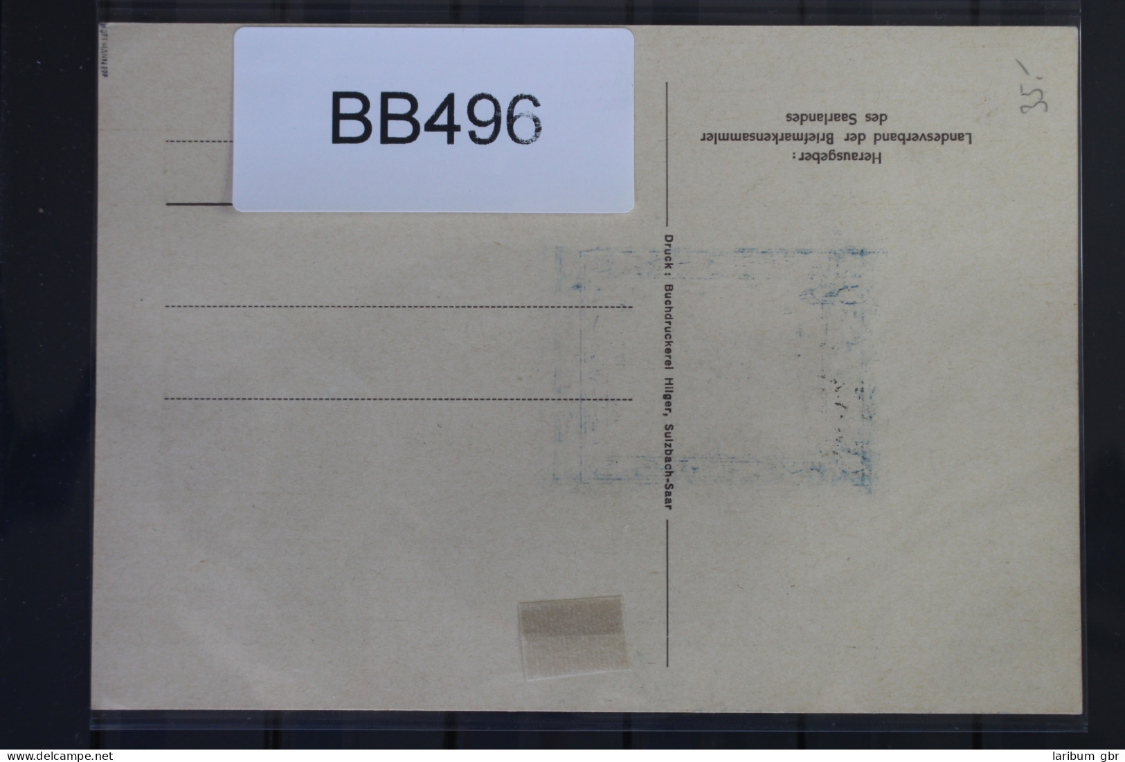 Saarland 316 Auf Postkarte Als Einzelfrankatur IMOSA,geprüft Hoffmann BPP #BB496 - Autres & Non Classés