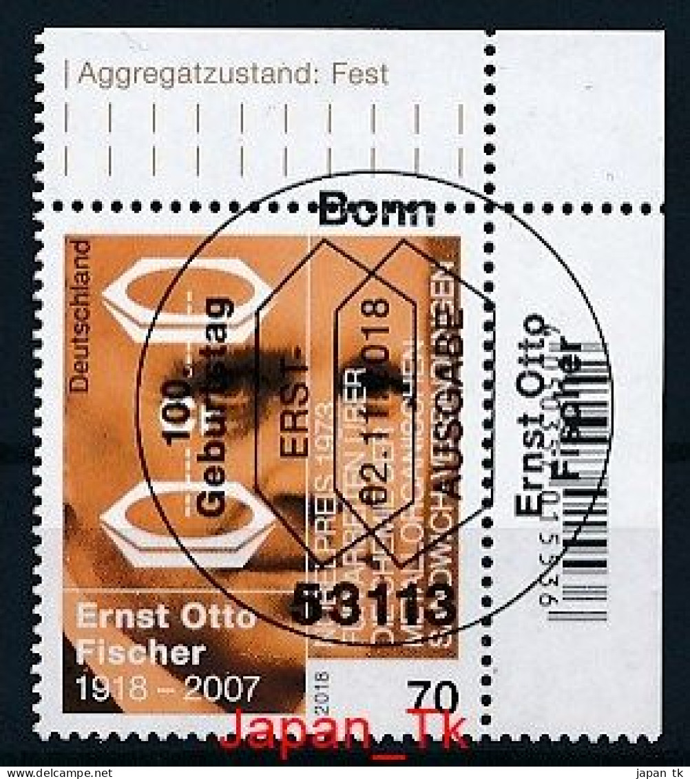 GERMANY Mi.Nr. 3420 100. Geburtstag Von Ernst Otto Fischer - ESST Bonn - Eckrand Oben Rechts - Used - Used Stamps