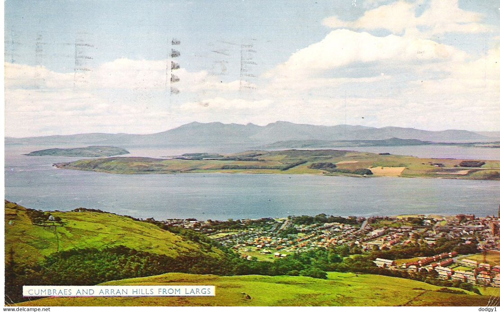 CUMBRAES AND ARRAN HILLS FROM LARGS, AYRSHIRE, SCOTLAND. Circa 1965 USED POSTCARD My9 - Ayrshire