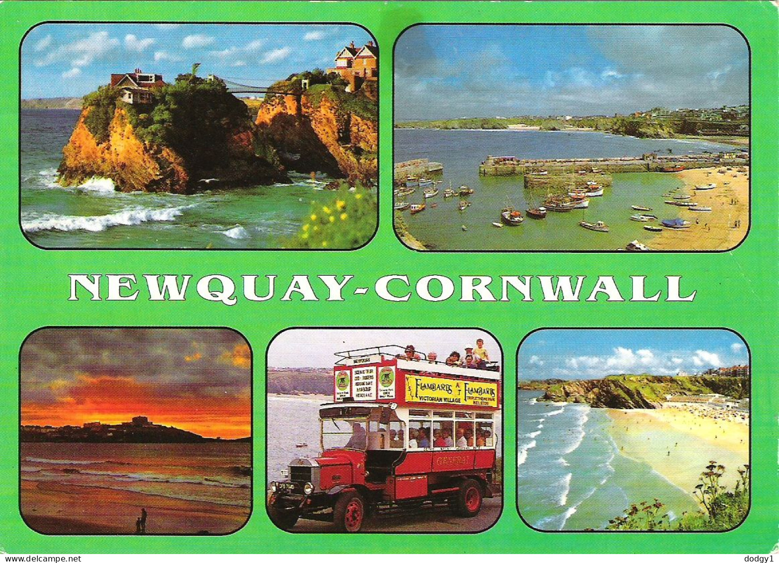 SCENES FROM NEWQUAY, CORNWALL. USED POSTCARD My9 - Newquay