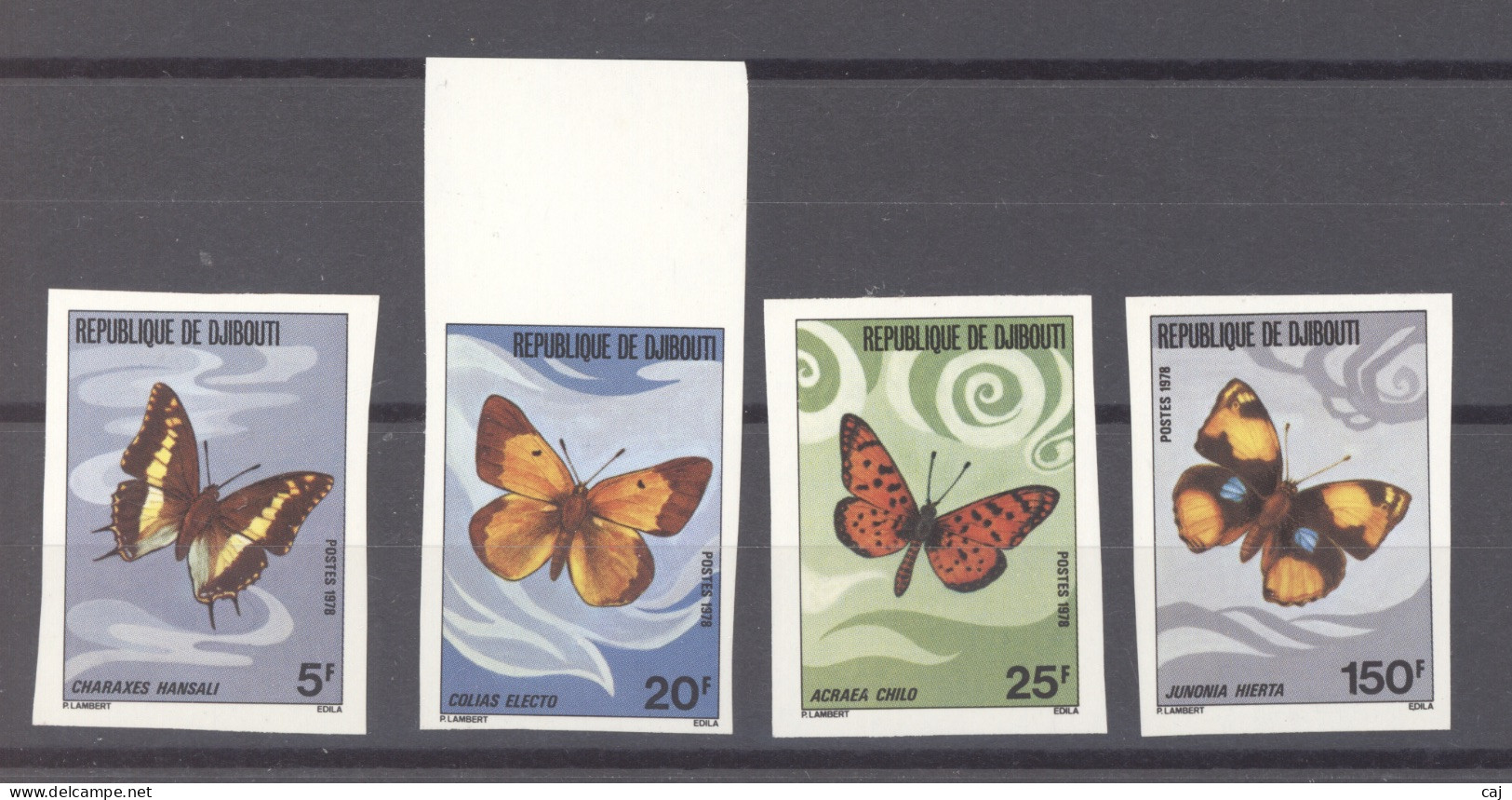 Djibouti  -  Non Dentelés  :  Yv 477-80  **   Papillons - Djibouti (1977-...)