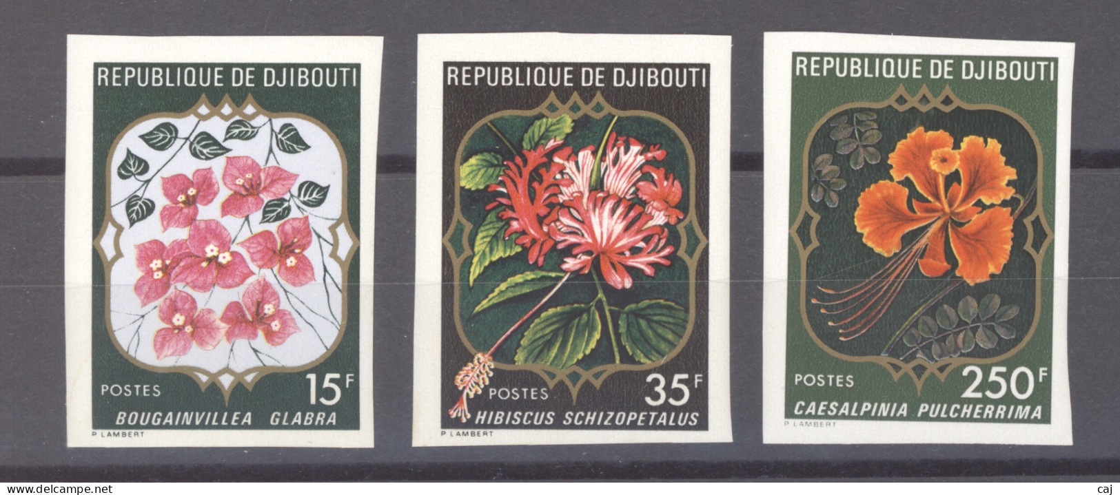 Djibouti  -  Non Dentelés  :  Yv 483-85  **  Fleurs - Gibuti (1977-...)