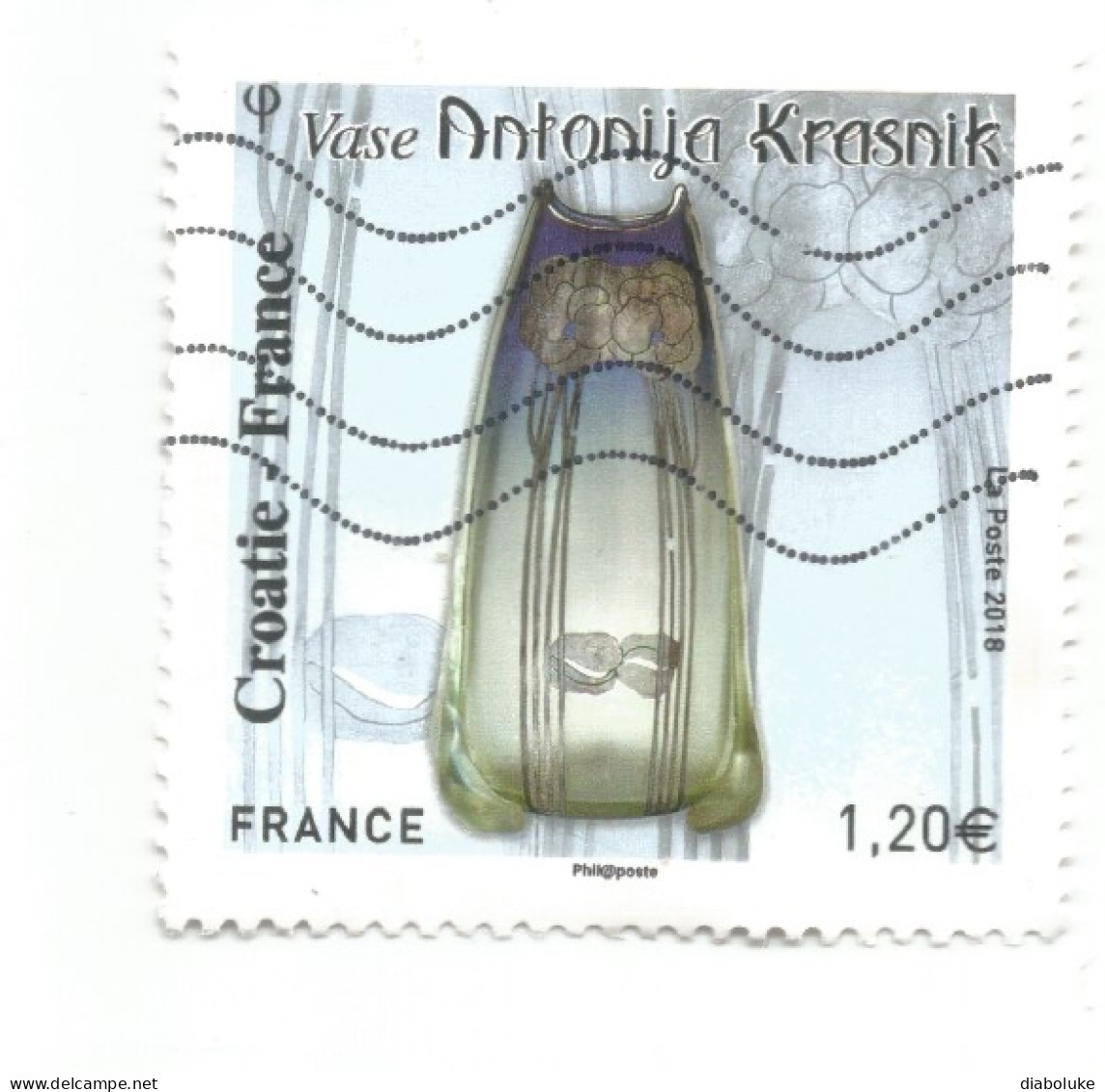 (JOINT ISSUE) 2018, VASE BY ANTONIJA KRASNIK - Used Stamp - Oblitérés