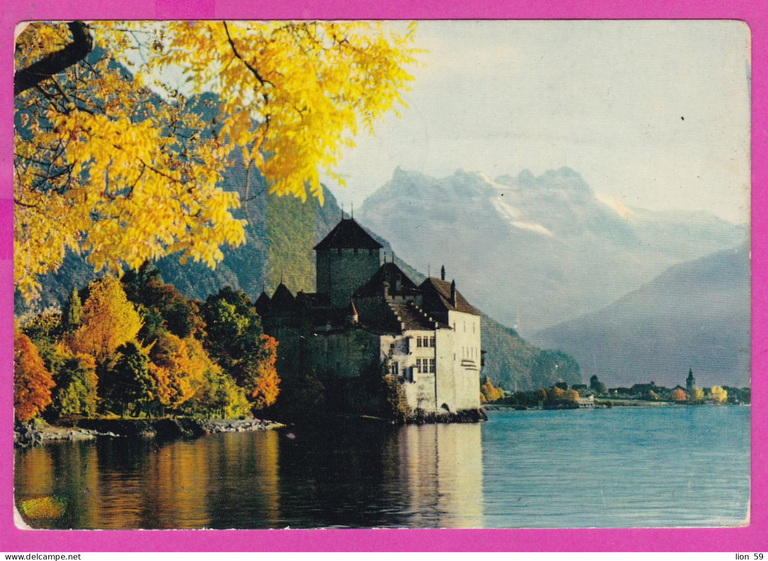 294187 / France - Lac Leman Chateau De Chillon PC 1972 USED 0.30 Fr. Marianne De Cheffer Flamme THONON LES BAINS / STATI - 1967-1970 Marianne Of Cheffer