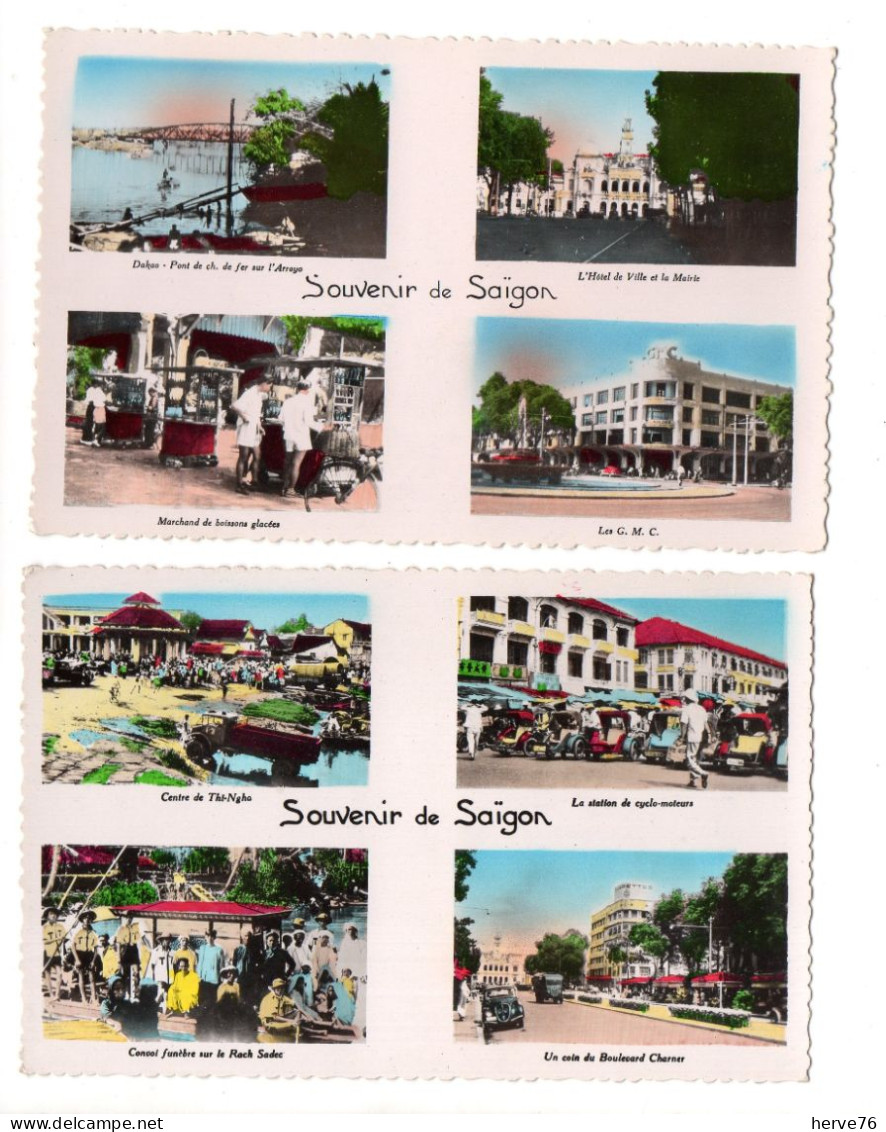 LOT 10 CPSM - VIET-NAM - VIETNAM - INDOCHINE - Souvenir De SAIGON - Multivues - Vietnam