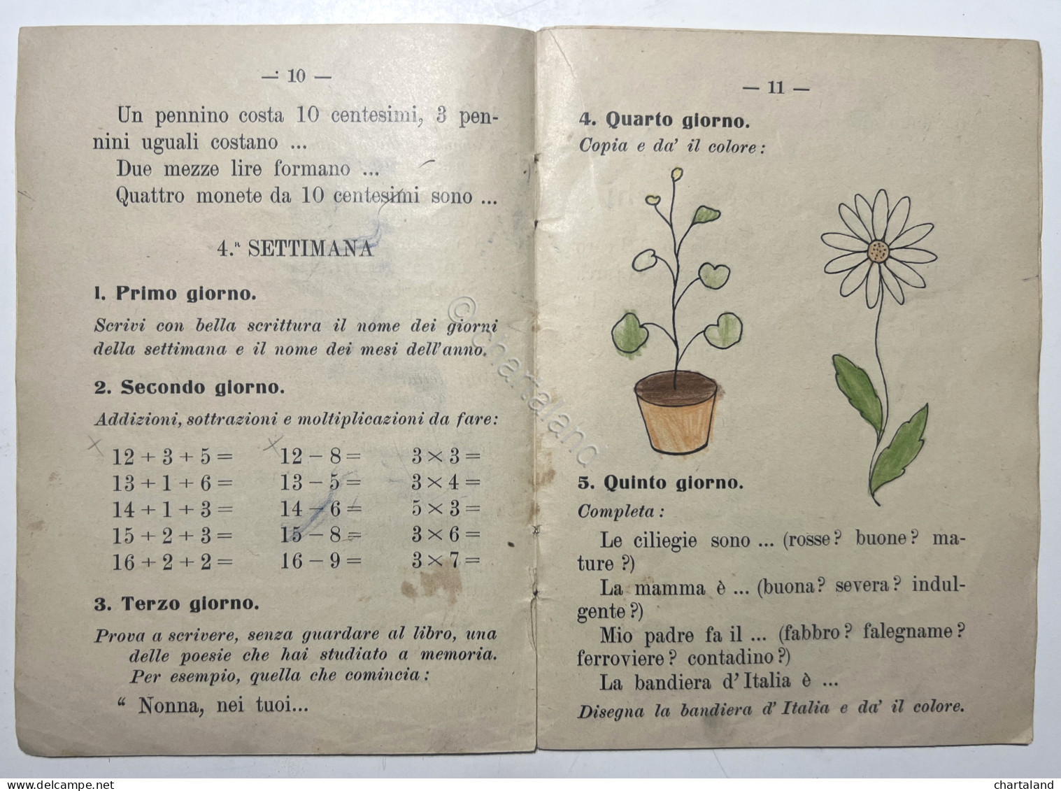 Libri Ragazzi - A. Plata - Compiti Per Le Vacanze: Classe Prima - Ed. 1933 - Sonstige & Ohne Zuordnung