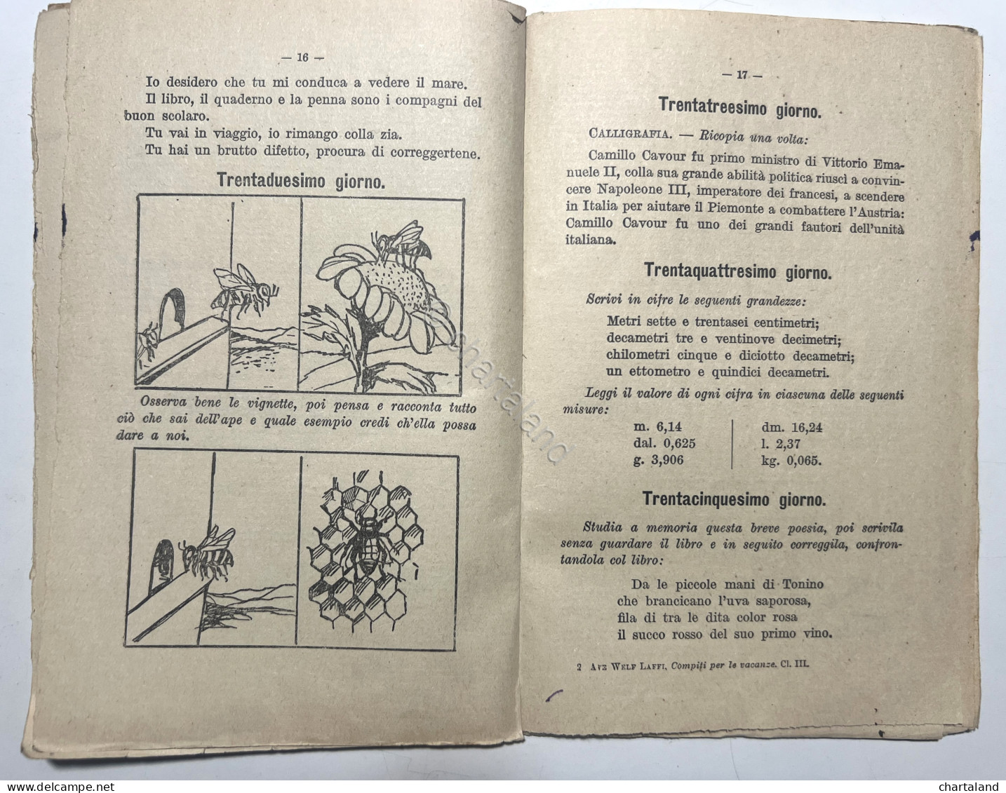 Libri Ragazzi - A. W. Laffi - Compiti Per Le Vacanze: Terza Classe - Ed. 1932 - Other & Unclassified