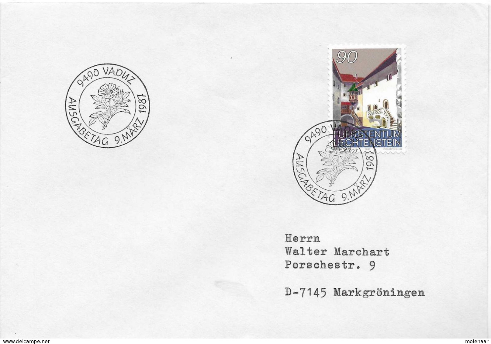Postzegels > Europa > Liechtenstein > 1981-90 > Brief Met  No. 923 (17597) - Briefe U. Dokumente