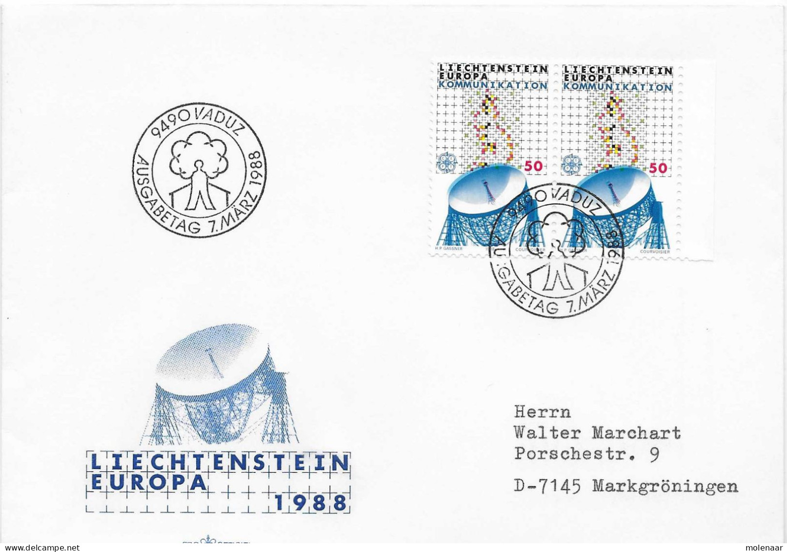 Postzegels > Europa > Liechtenstein > 1981-90 > Brief Met 2x  No. 941 (17599) - Briefe U. Dokumente