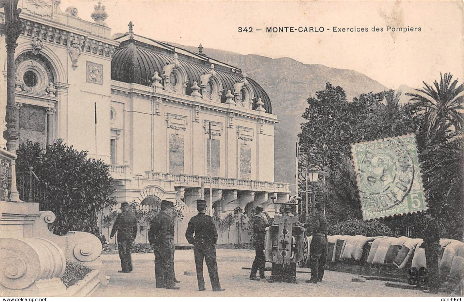 MONTE-CARLO (Monaco) - Exercices Des Pompiers - Précurseur Voyagé 1906 (2 Scans) - Monte-Carlo