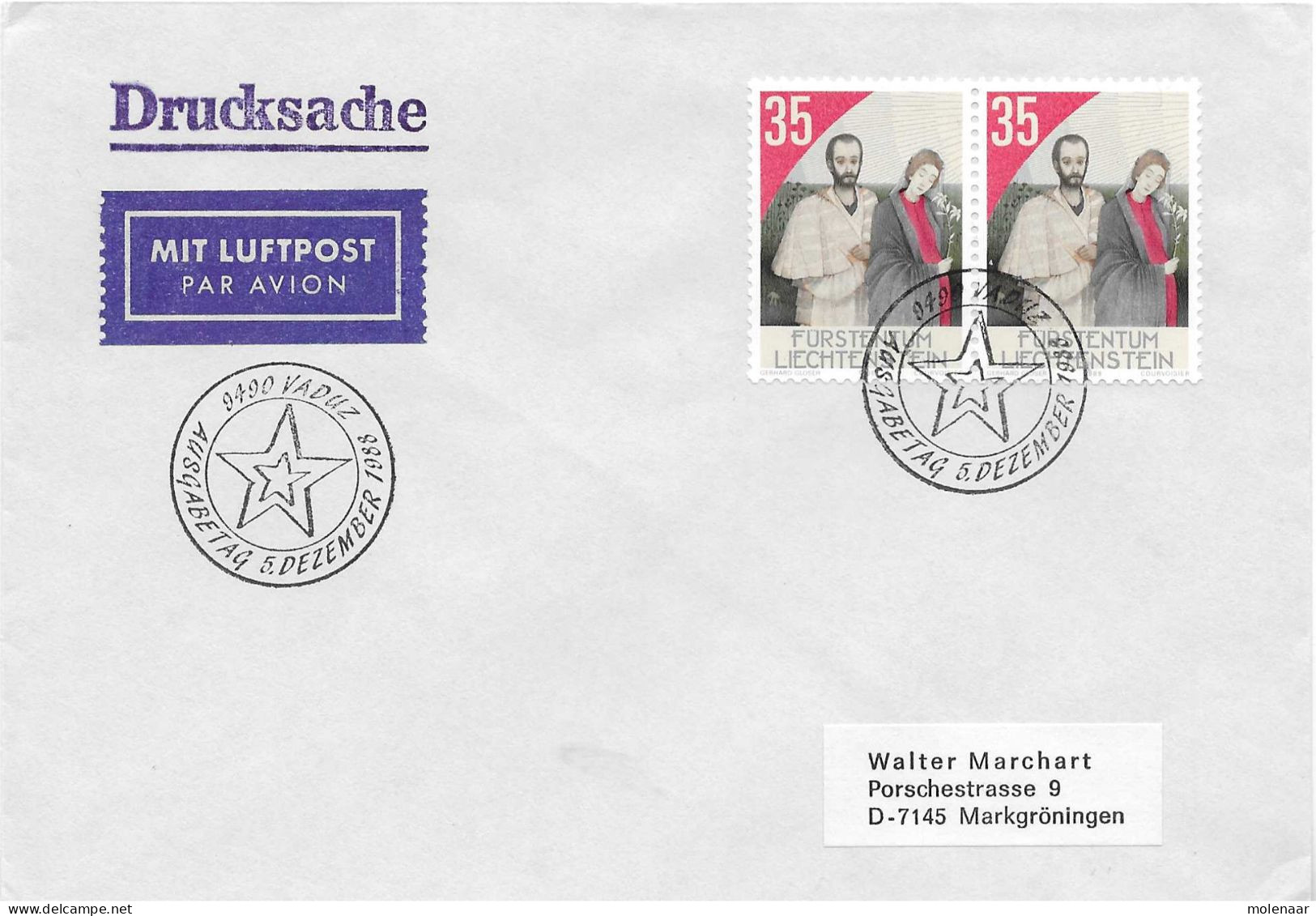 Postzegels > Europa > Liechtenstein > 1981-90 > Brief Met 2x No. 958 (17601) - Briefe U. Dokumente